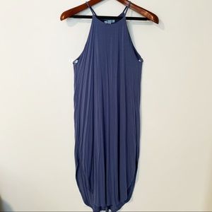 She + Sky Light Blue Dress Midi Length Soft Pullov